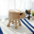 Small solid pine wood step stool wooden chair children cute animal shape chic wooden stool